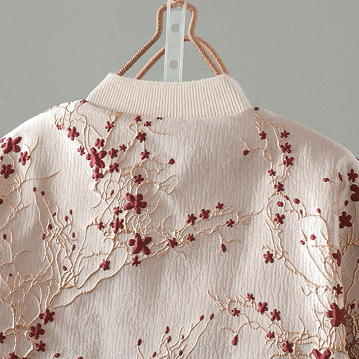 Buddha Stones Damen-Jacke mit Jacquard-Knöpfen, langärmelig, Baumwolle, dick, mit Taschen - image 3