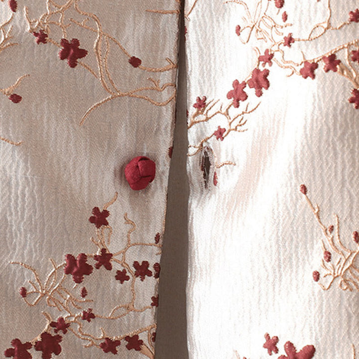 Buddha Stones Damen-Jacke mit Jacquard-Knöpfen, langärmelig, Baumwolle, dick, mit Taschen - image 8