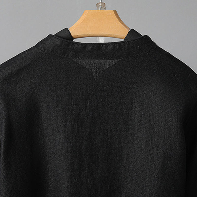 Buddha Stones Lässiges Damen-Baumwollhemd mit Stickerei und langen Ärmeln und Stehkragen - image 23