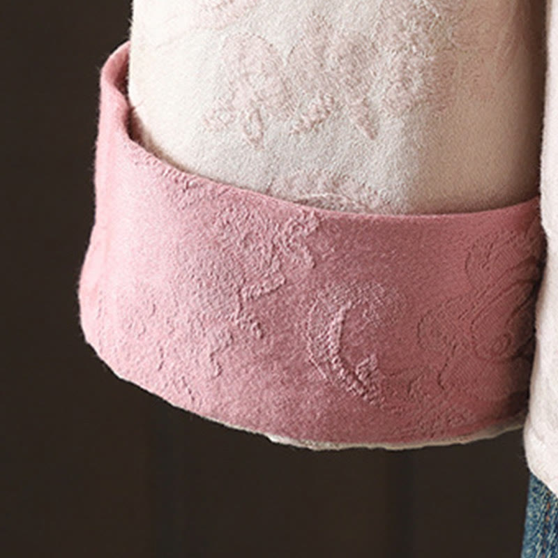 Buddha Stones Lässiges Damen-Baumwollhemd mit Blumenmuster und langen Ärmeln und Stehkragen - image 9