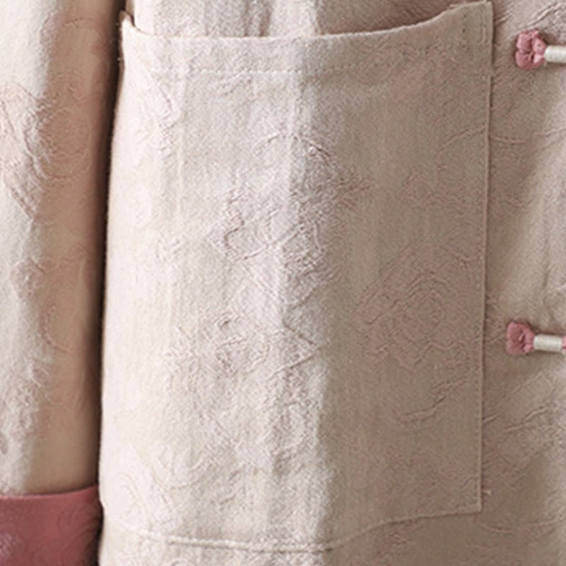 Buddha Stones Lässiges Damen-Baumwollhemd mit Blumenmuster und langen Ärmeln und Stehkragen - image 8