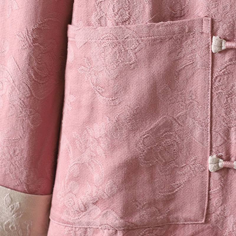 Buddha Stones Lässiges Damen-Baumwollhemd mit Blumenmuster und langen Ärmeln und Stehkragen - image 15