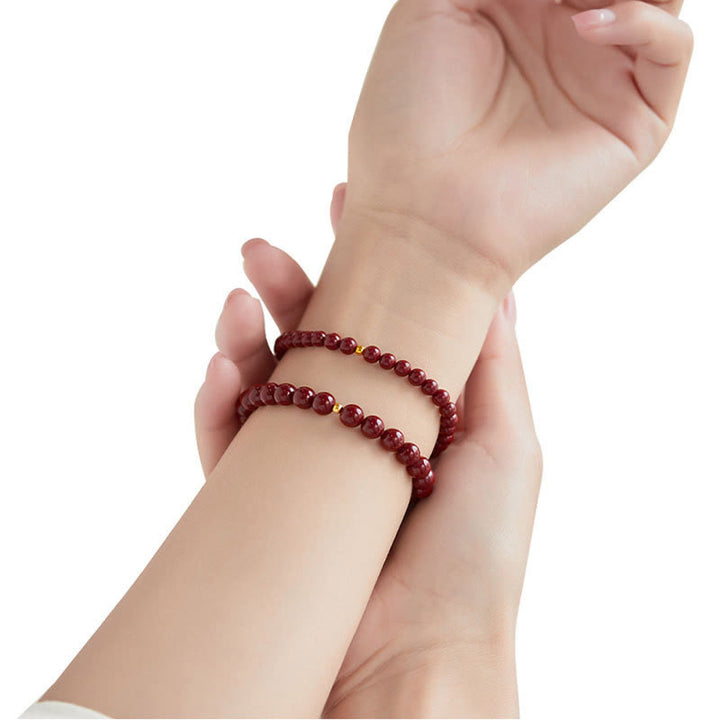 Buddha Stones 925 Sterling Silber Zinnober Perlen Segensarmband - image 11