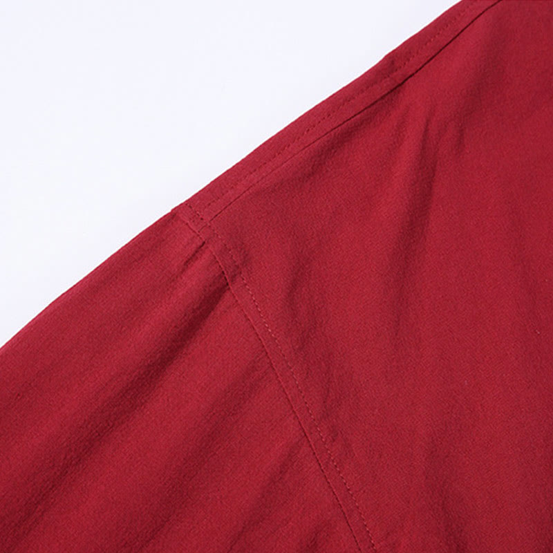 Buddha Stones Herren-Kimono, einfarbig, mit Schnürung, Dreiviertelärmeln und offener Vorderseite - image 8