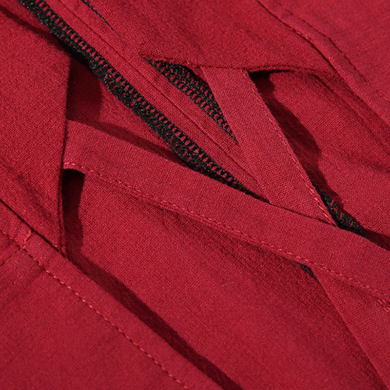 Buddha Stones Herren-Kimono, einfarbig, mit Schnürung, Dreiviertelärmeln und offener Vorderseite - image 11