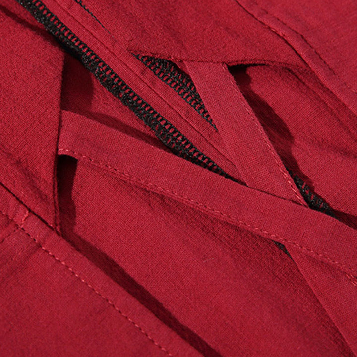 Buddha Stones Herren-Kimono, einfarbig, mit Schnürung, Dreiviertelärmeln und offener Vorderseite - image 11