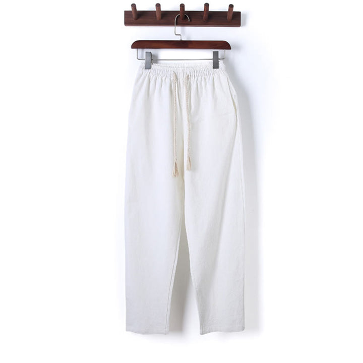 Buddha Stones 2-teiliges, einfarbiges Herren-Set mit Froschknöpfen, langärmeligen Hemden und Hosen aus Baumwolle mit Taschen - image 15