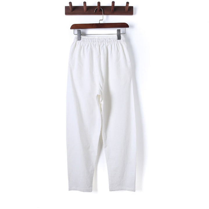 Buddha Stones 2-teiliges, einfarbiges Herren-Set mit Froschknöpfen, langärmeligen Hemden und Hosen aus Baumwolle mit Taschen - image 16