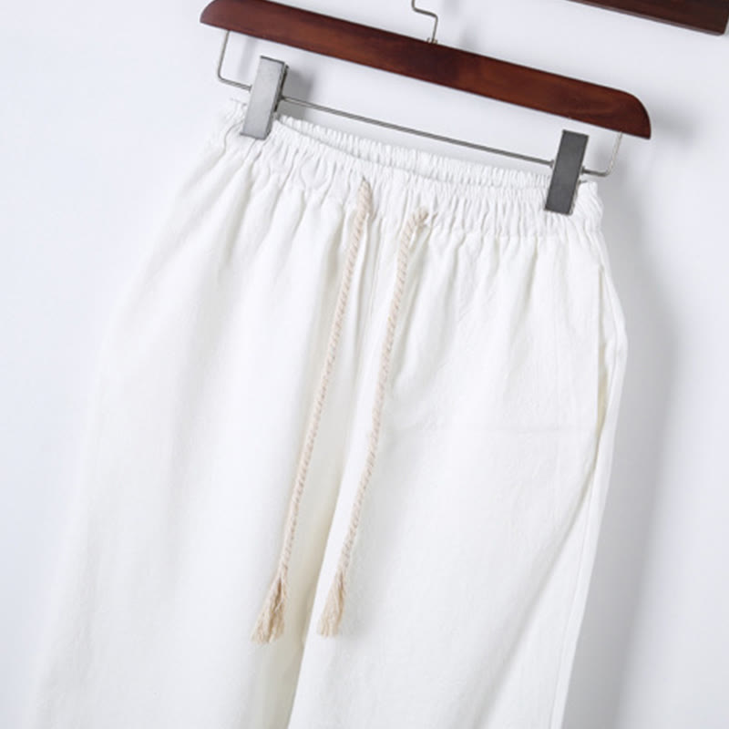 Buddha Stones 2-teiliges, einfarbiges Herren-Set mit Froschknöpfen, langärmeligen Hemden und Hosen aus Baumwolle mit Taschen - image 17