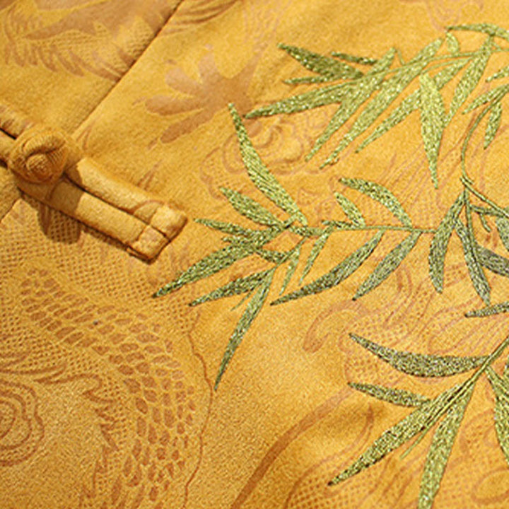 Buddha Stones Bambus Drache Frosch-Knopf-Design Langarm Herrenjacke - image 22