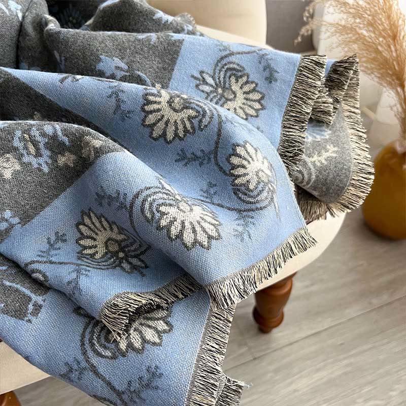 Buddha Stones Verdickt Winter Paisley Blumen Reben Muster Weichen Schal Schal - image 8