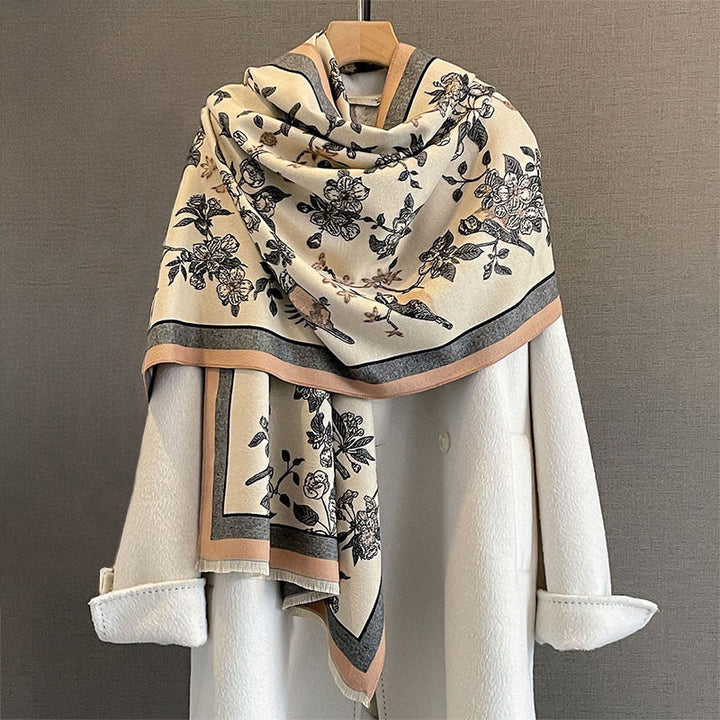 Buddha Stones Pendeln Blumen Vogel Muster Farbe Kontrast Design Quasten Gemütlicher weicher Schal Schal - image 6