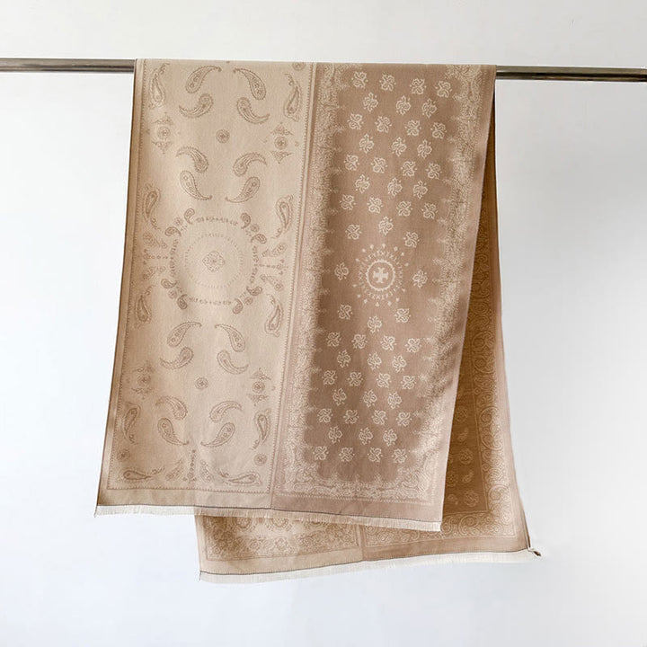 Buddha Stones Ethnic Paisley Geometrie Patchwork Muster Quasten Weicher Thermo Dicker Schal Schal - BurlyWood - 186*66cm - image 14