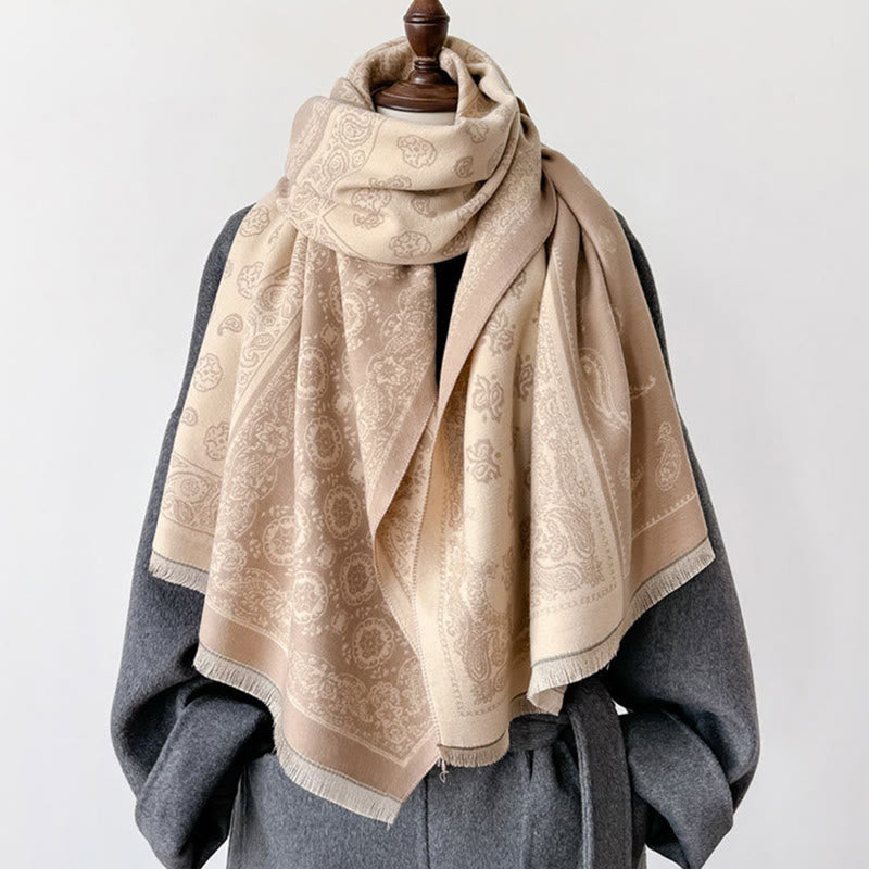 Buddha Stones Ethnic Paisley Geometrie Patchwork Muster Quasten Weicher Thermo Dicker Schal Schal - image 15