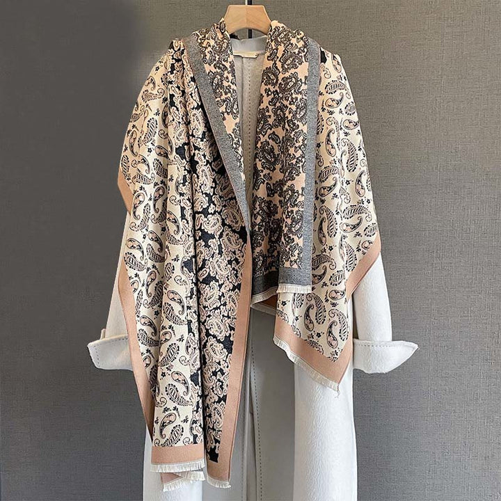 Buddha Stones Thermal Ethnic Paisley Farbkontrast Patchwork Muster Weicher Schal Schal - image 6