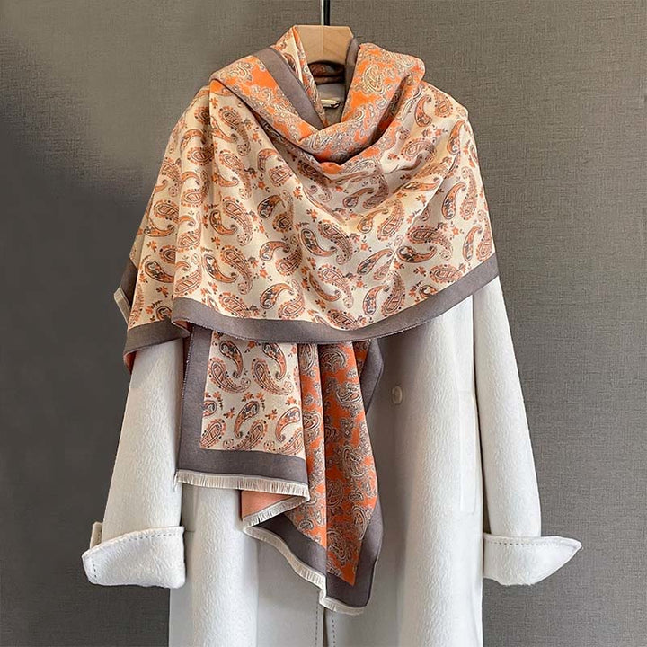 Buddha Stones Thermal Ethnic Paisley Farbkontrast Patchwork Muster Weicher Schal Schal - image 4