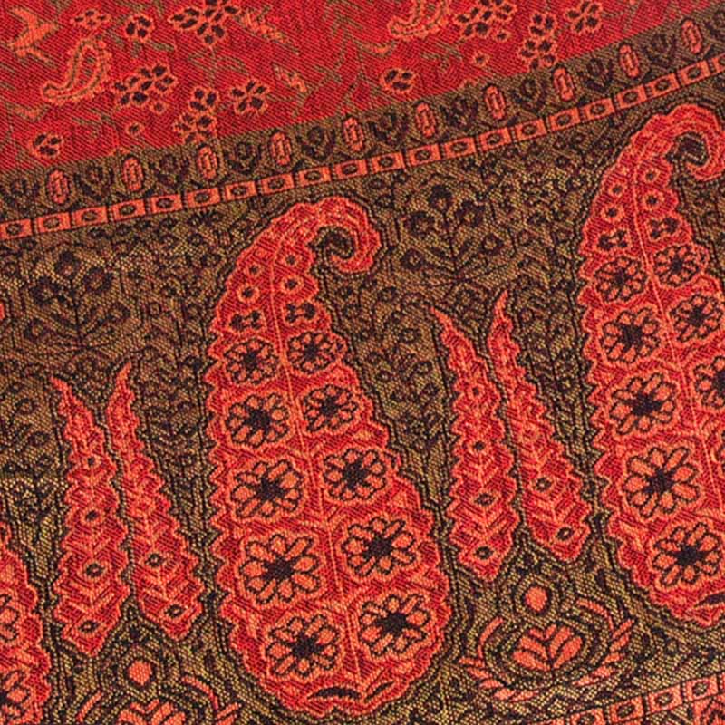 Buddha Stones Jacquard Farbkontrast Patchwork Paisley Muster Quaste Gemütlicher Schal - image 7