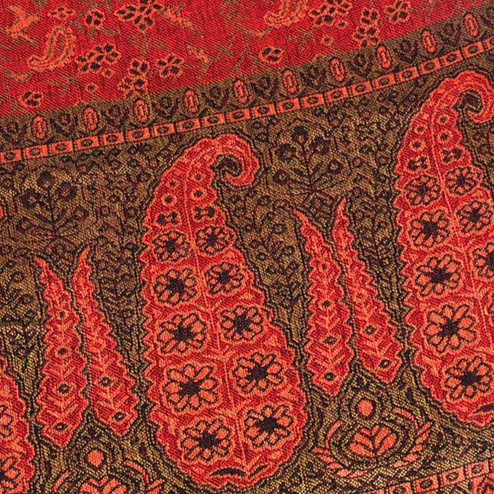 Buddha Stones Jacquard Farbkontrast Patchwork Paisley Muster Quaste Gemütlicher Schal - image 7