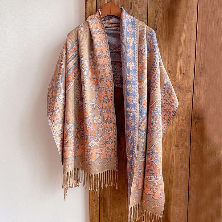 Buddha Stones Winter Pendeln Thermal Paisley Blumenmuster Quaste gemütlich Schal Schal - image 14