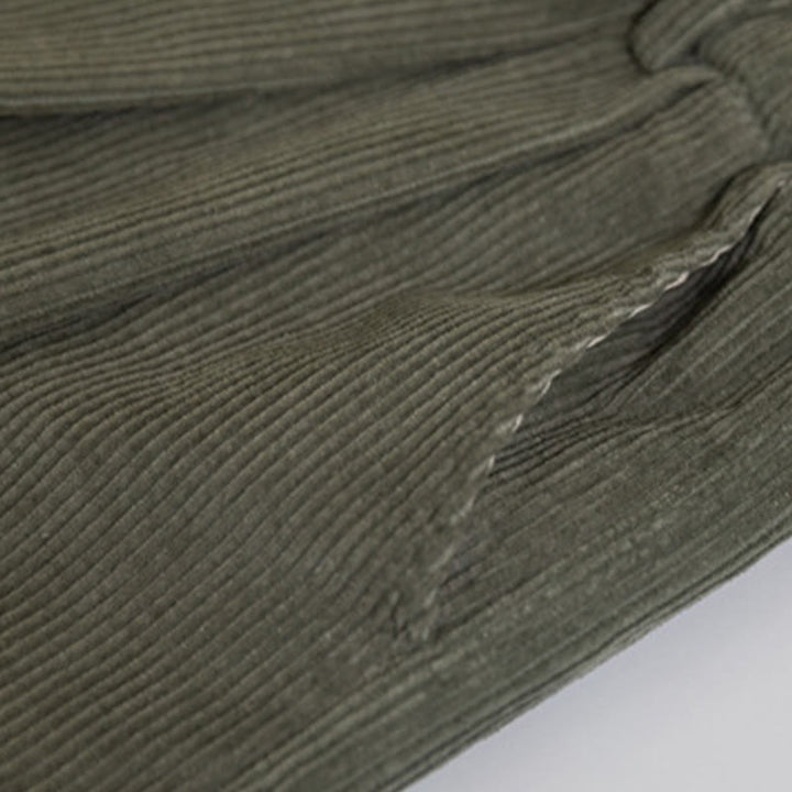 Buddha Stones Damen-Cordhose mit hoher Taille und Reißverschluss, weitem Bein und Taschen - image 13