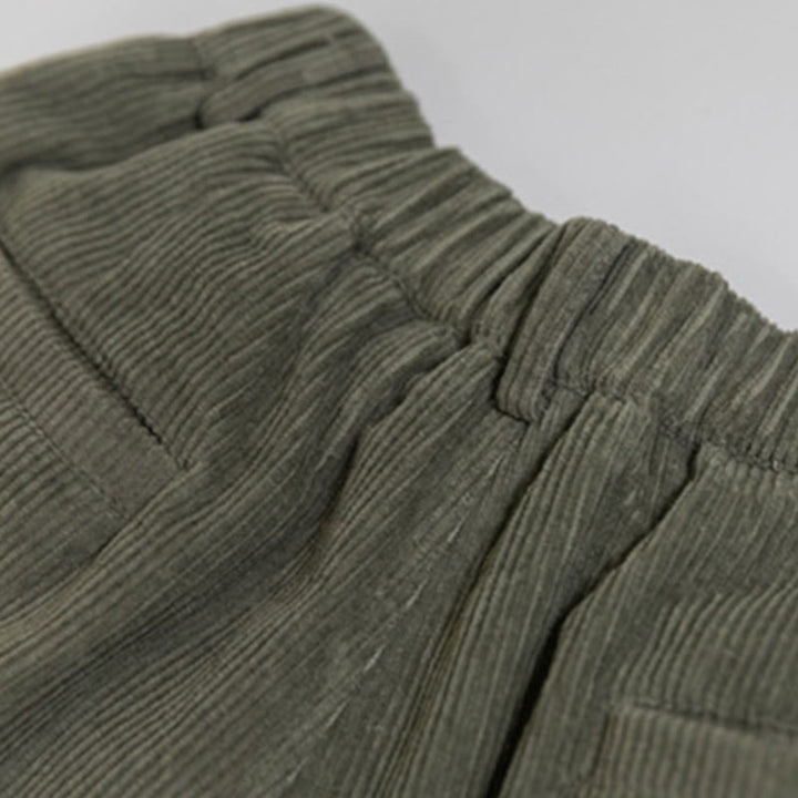Buddha Stones Damen-Cordhose mit hoher Taille und Reißverschluss, weitem Bein und Taschen - image 12