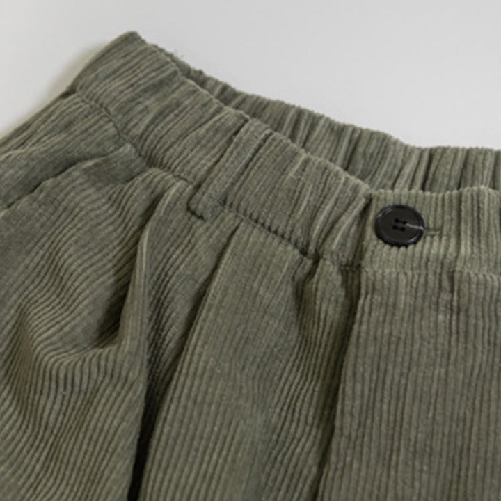 Buddha Stones Damen-Cordhose mit hoher Taille und Reißverschluss, weitem Bein und Taschen - image 11