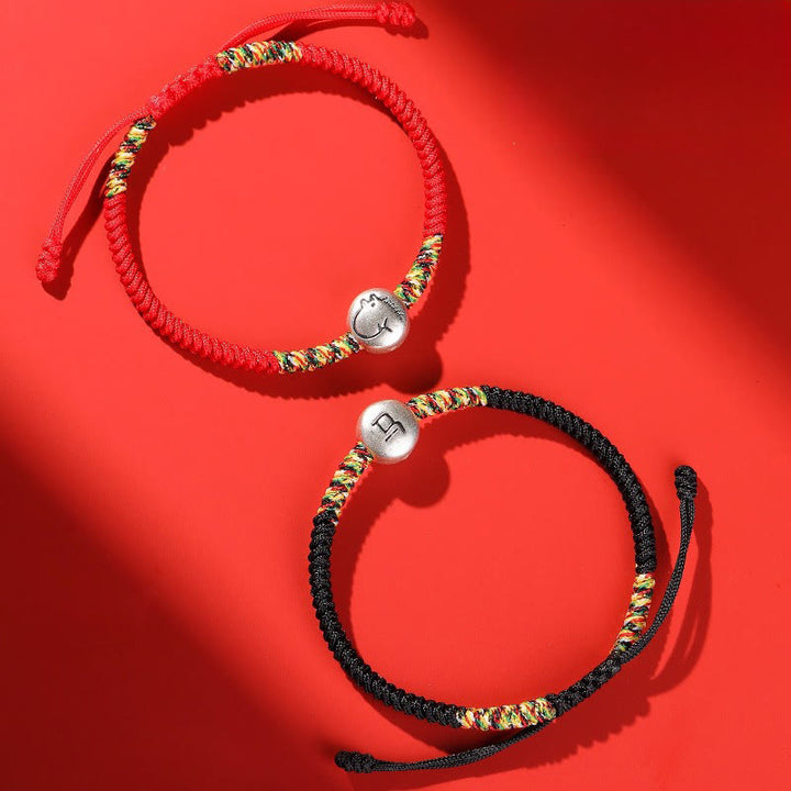 Buddha Stones 999 Sterling Silber Chinesisches Tierkreiszeichen Jahr des Pferdes Rote Schnur Stärke Geflochtenes Armband - image 12