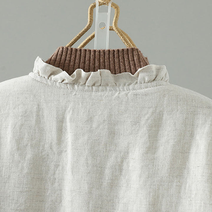 Buddha Stones Casual Buttons Damen Langarm-Baumwolljacke mit Taschen - image 3