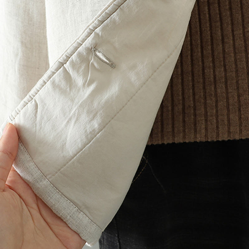 Buddha Stones Casual Buttons Damen Langarm-Baumwolljacke mit Taschen - image 5