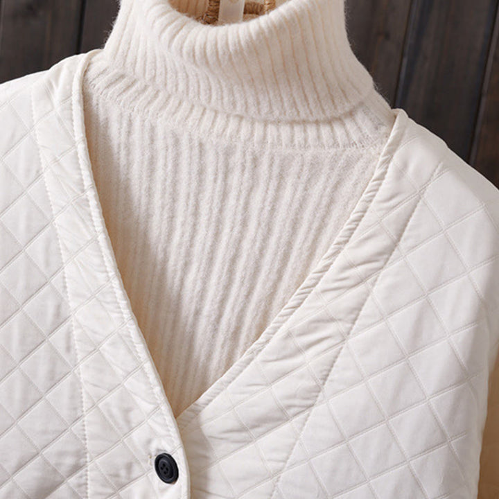 Buddha Stones Lässige, einfarbige Damen-Langarm-Baumwolljacke mit Taschen - image 4