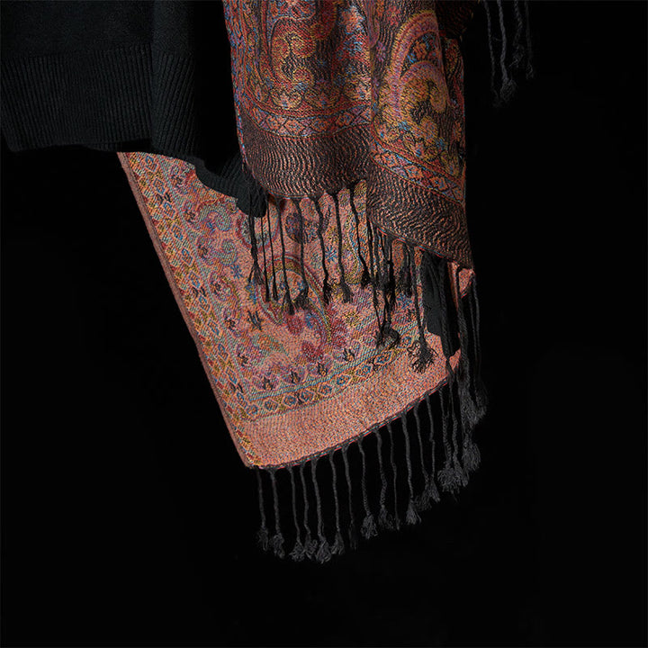 Buddha Stones Frühling Lila Cashew Blumenmuster Quaste Weicher Schal Schal - image 6