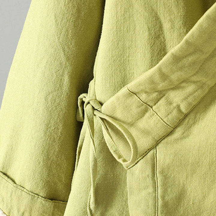 Buddha Stones Kordelzug Zen Meditation Damen Langarm Baumwolljacke - image 4