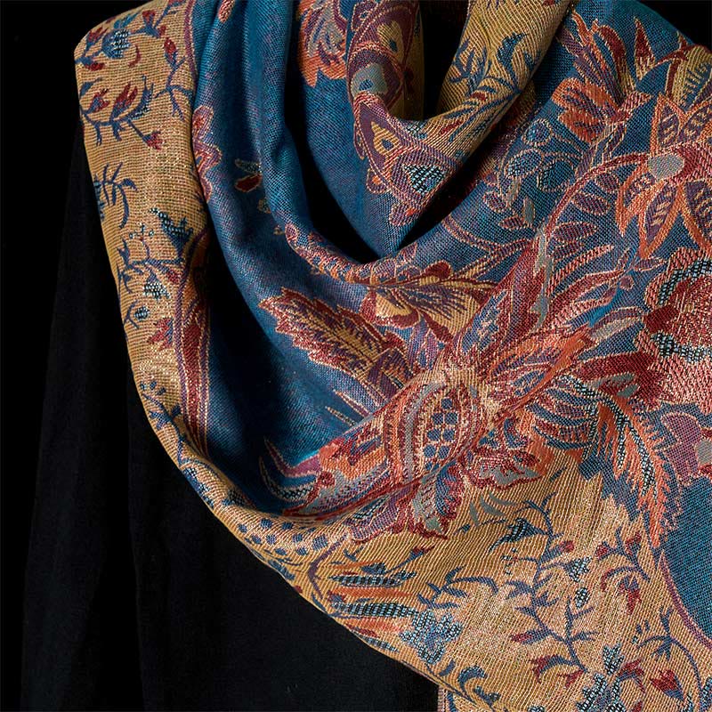 Buddha Stones Frühling rote Blumen Blätter Reben Muster Quaste weicher Schal Schal - image 3