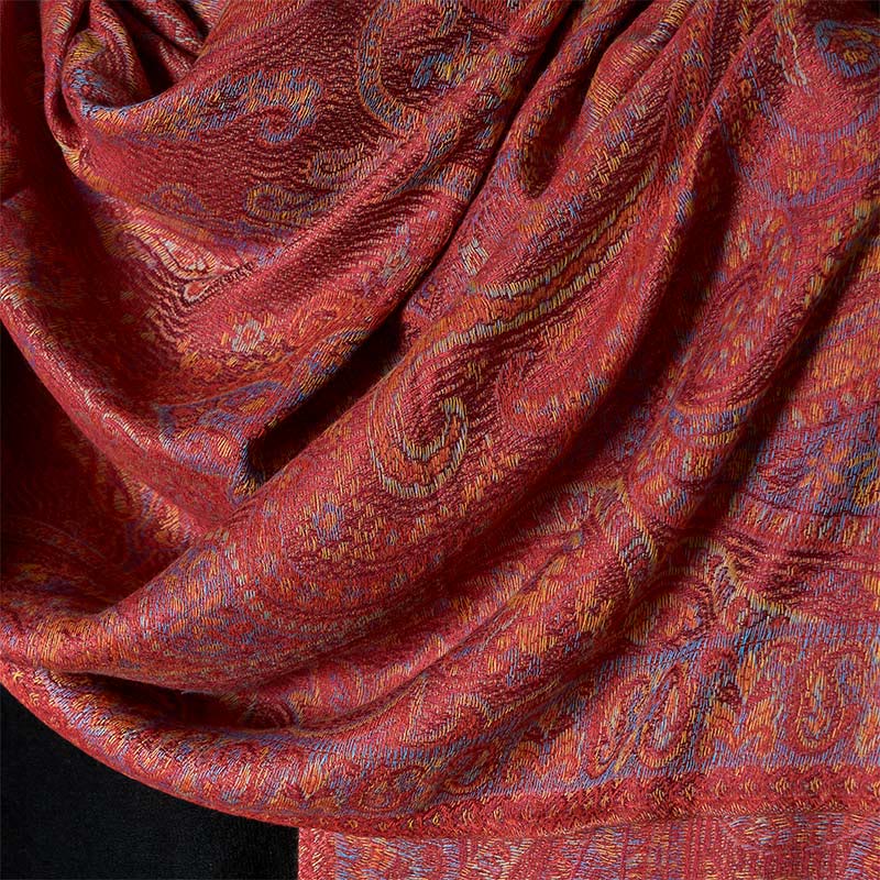 Buddha Stones Frühling Cashew Blume Streifen Muster Quaste Gemütlicher Schal Schal - image 3