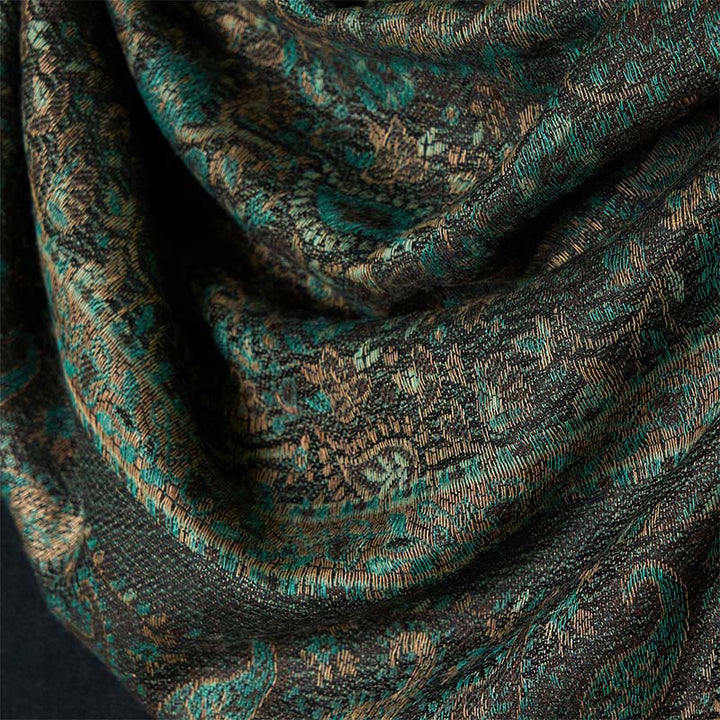 Buddha Stones Frühlingsgrün Cashew Blume Geometrische Streifen Muster Quaste Gemütlicher Schal Schal - image 4