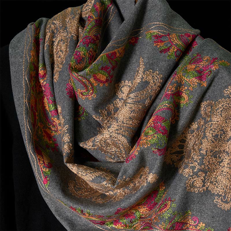 Buddha Stones Winter Bunte Ranken Blumen Muster Quaste Gemütlicher Schal Schal - image 3