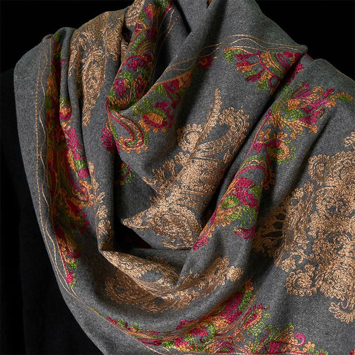 Buddha Stones Winter Bunte Ranken Blumen Muster Quaste Gemütlicher Schal Schal - image 3