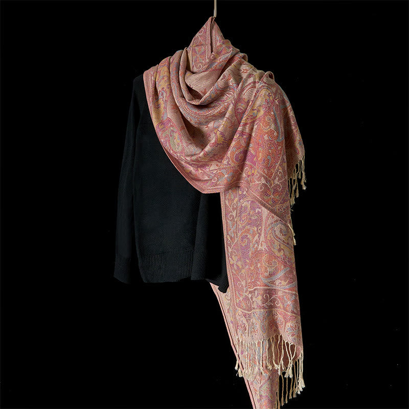 Buddha Stones Frühling Cashew Blume Reben Muster Quaste Weicher Schal Schal - image 2