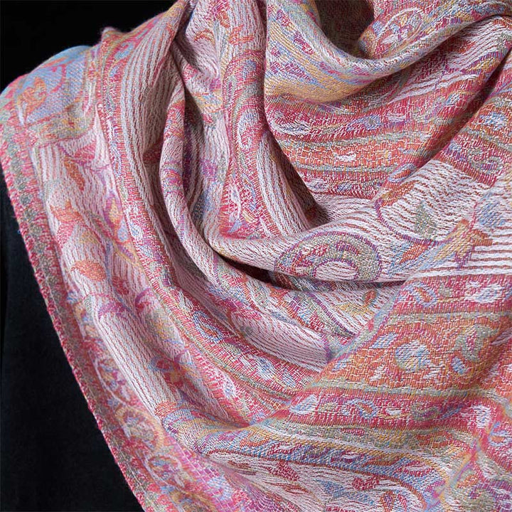 Buddha Stones Frühling Cashew Blume Blätter Reben Geometrische Muster Quaste Weichen Schal Schal - image 14