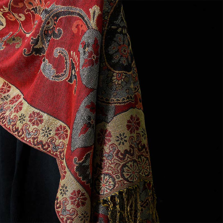 Buddha Stones Frühling Cashew Floral Geometrie Muster Quaste Gemütlicher Schal Schal - image 4