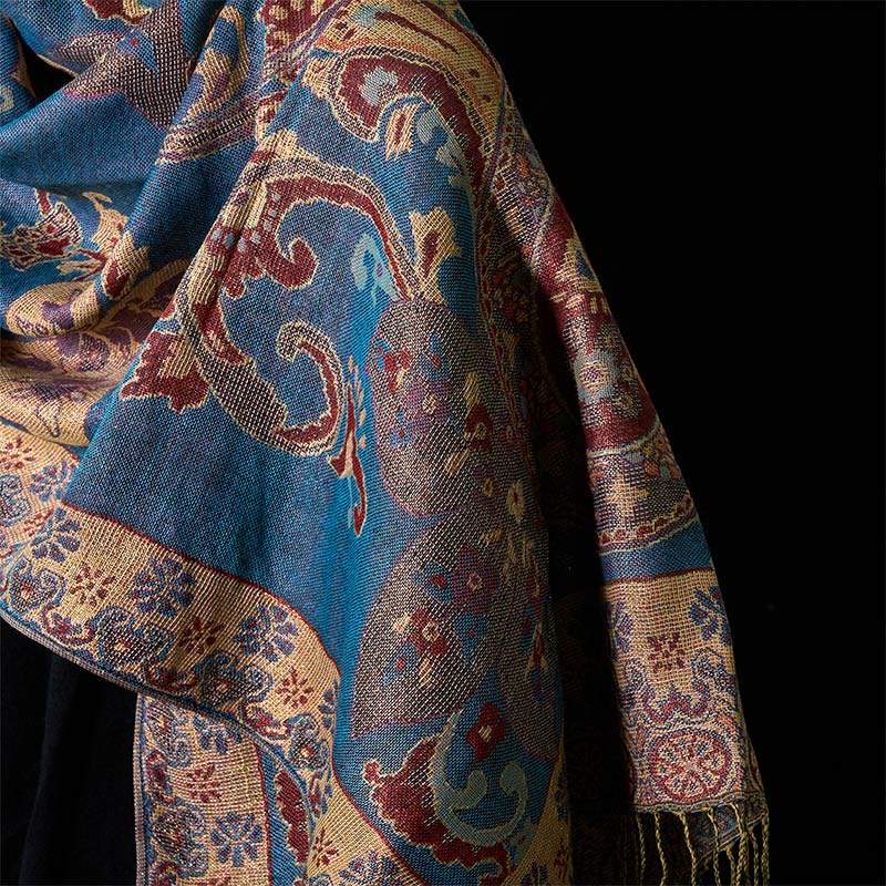 Buddha Stones Frühling Cashew Floral Geometrie Muster Quaste Gemütlicher Schal Schal - image 10