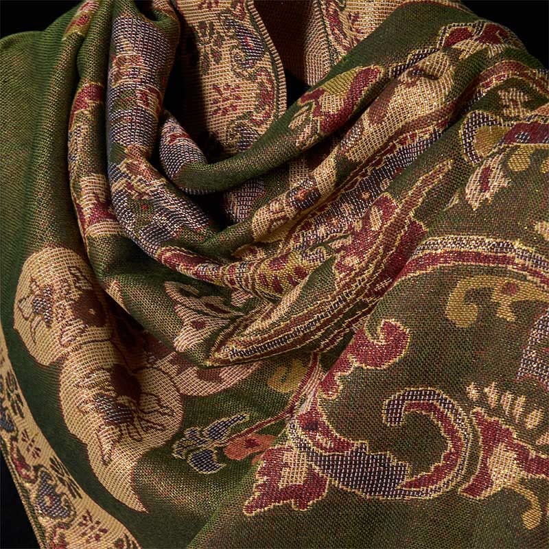 Buddha Stones Frühling Cashew Blumen Kreis Geometrie Muster Quaste Gemütliche Schal Schal - image 3