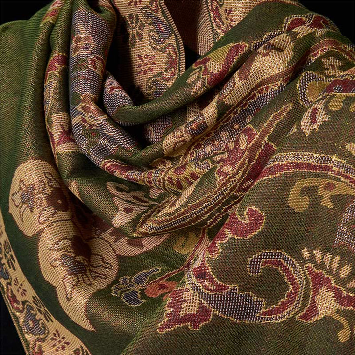 Buddha Stones Frühling Cashew Blumen Kreis Geometrie Muster Quaste Gemütliche Schal Schal - image 3