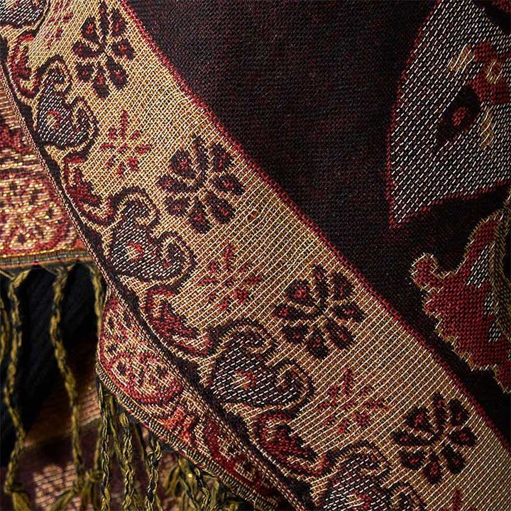 Buddha Stones Frühling Cashew Blumen Kreis Geometrie Muster Quaste Gemütliche Schal Schal - image 9