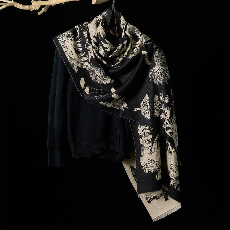 Buddha Stones Winter Kokosnuss Baum Tiere Muster Quaste Gemütliche Schal Schal - image 7