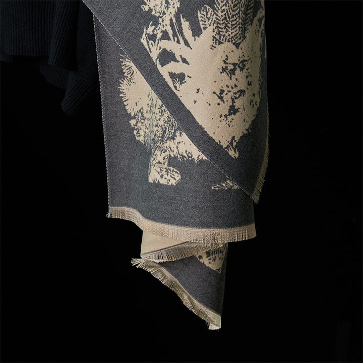 Buddha Stones Winter Kokosnuss Baum Tiere Muster Quaste Gemütliche Schal Schal - image 23