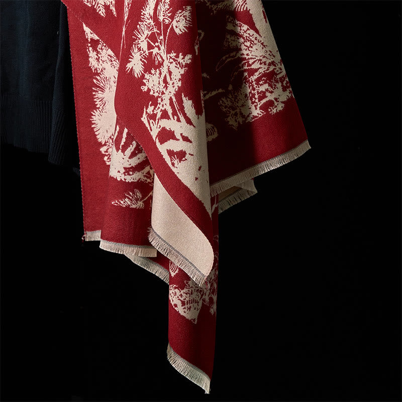 Buddha Stones Winter Kokosnuss Baum Tiere Muster Quaste Gemütliche Schal Schal - image 17