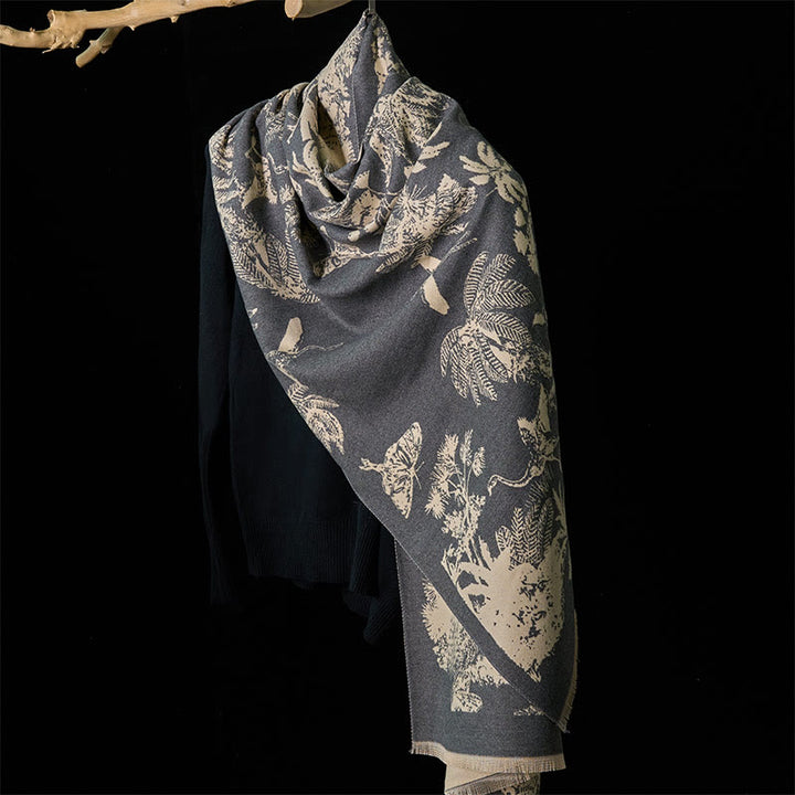 Buddha Stones Winter Kokosnuss Baum Tiere Muster Quaste Gemütliche Schal Schal - image 20