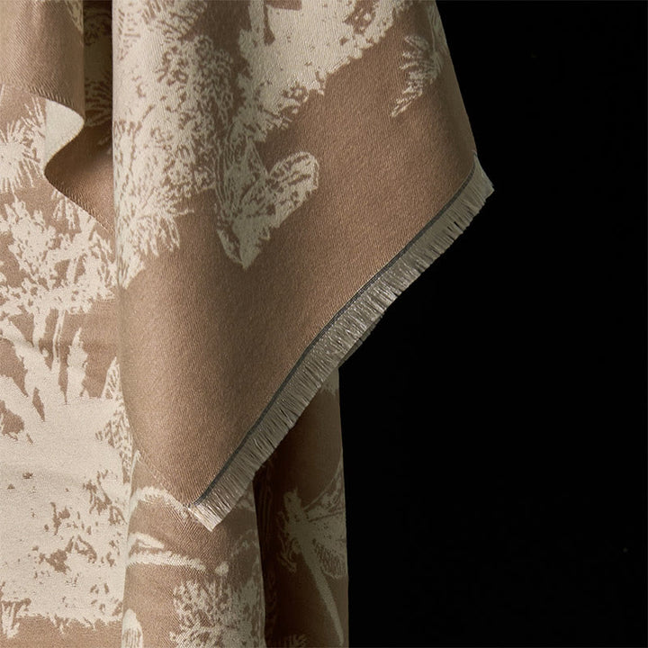 Buddha Stones Winter Kokosnuss Baum Tiere Muster Quaste Gemütliche Schal Schal - image 4