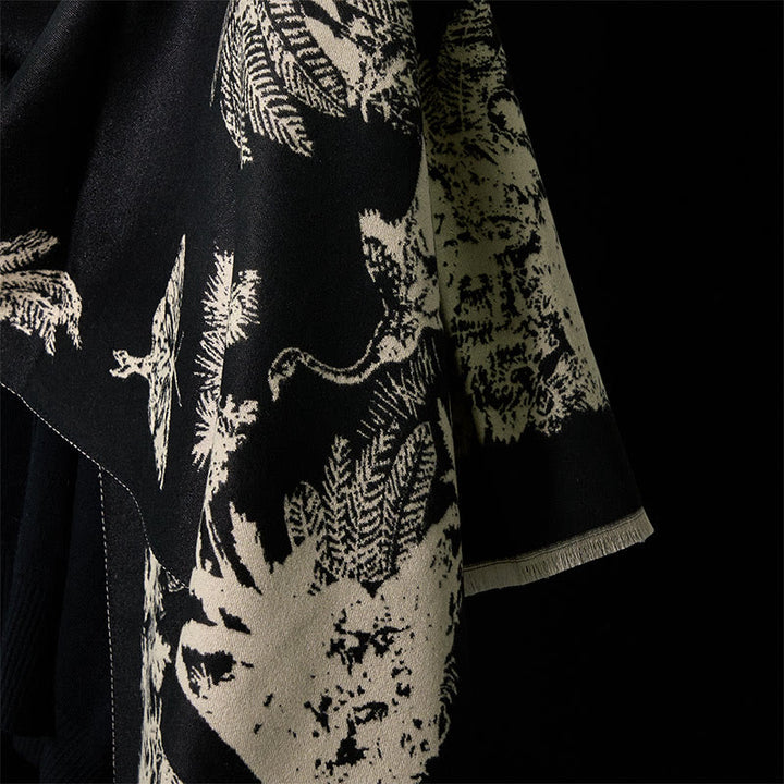 Buddha Stones Winter Kokosnuss Baum Tiere Muster Quaste Gemütliche Schal Schal - image 10